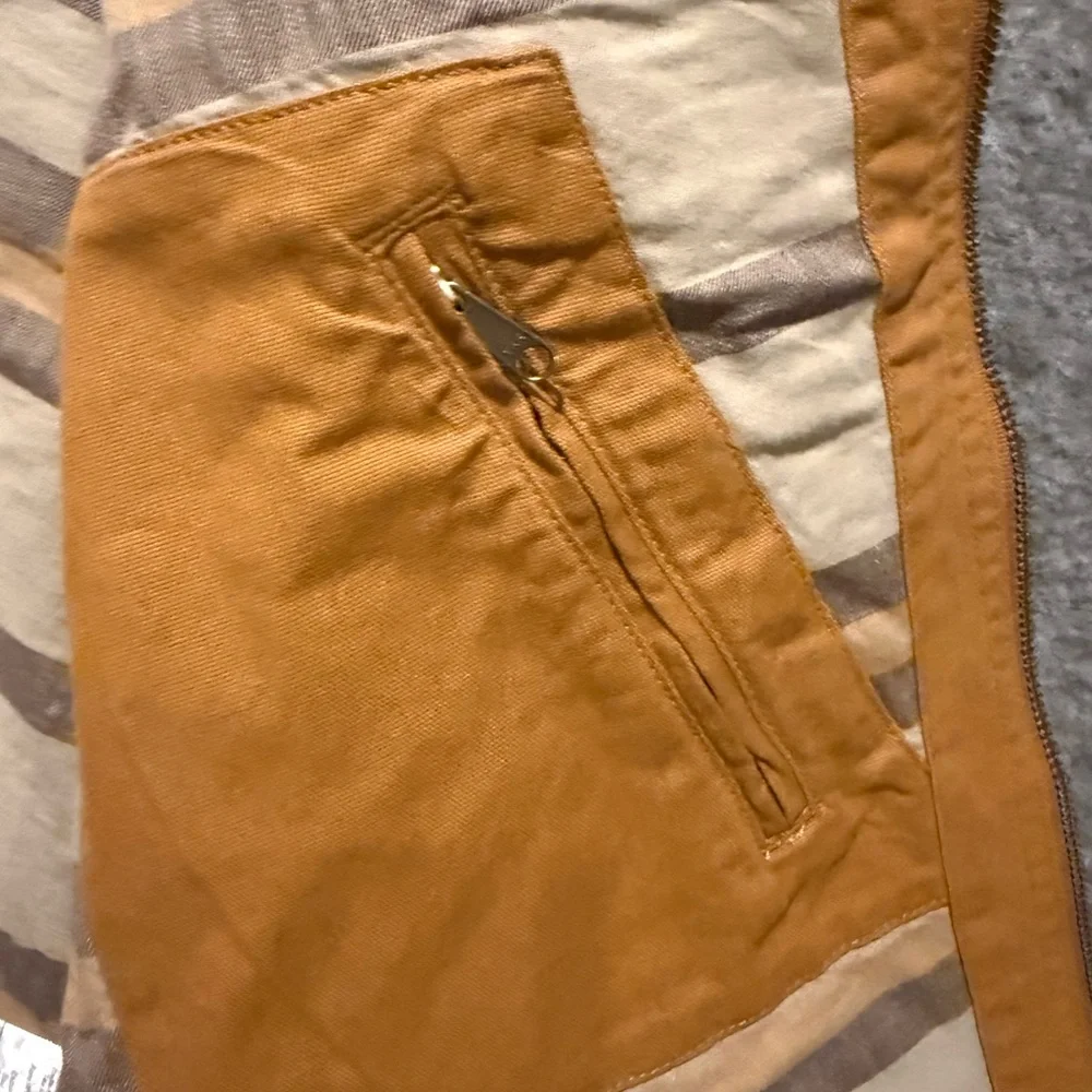 Carhartt Canvas Duck Crawford Detroit Jacket Women XL brown corduroy collar barn - Picture 11 of 15